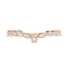 Thumbnail Image 6 of 1/8 CT. T.W. Diamond Chevron Vintage-Style Band in 10K Rose Gold