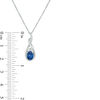 Thumbnail Image 1 of Oval Lab-Created Ceylon Blue and White Sapphire Pendant, Drop Earrings and Bolo Bracelet Set in Sterling Silver