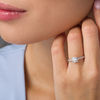 Thumbnail Image 1 of 1/2 CT. T.W. Princess-Cut Diamond Tilted Frame Engagement Ring in 10K White Gold