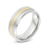 Thumbnail Image 2 of 8.0mm Yellow IP Center Satin Wedding Band in Tantalum