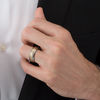 Thumbnail Image 3 of 8.0mm Yellow IP Center Satin Wedding Band in Tantalum