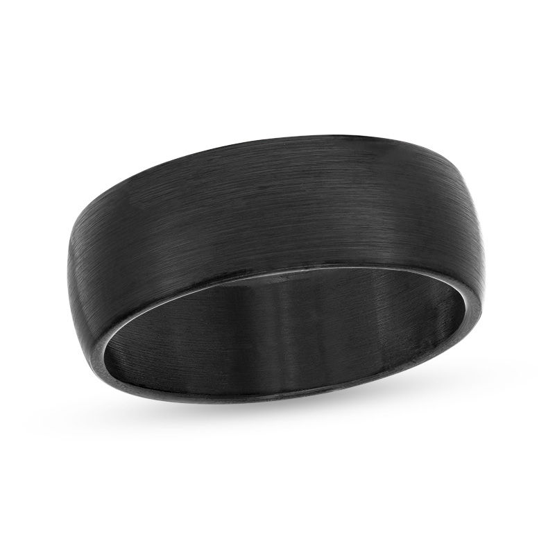 Main Image 1 of 8.0mm Satin Wedding Band in Black IP Tantalum