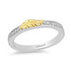 Thumbnail Image 1 of Enchanted Disney Pocahontas 1/15 CT. T.W. Diamond Feather Ring in Sterling Silver and 10K Gold