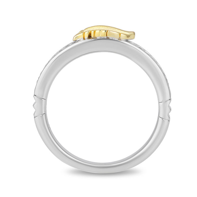 Enchanted Disney Pocahontas 1 15 CT. T.W. Diamond Feather Ring in Sterling Silver and 10K Gold Zales Outlet