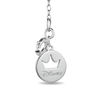 Thumbnail Image 2 of Enchanted Disney Jasmine Oval Swiss Blue Topaz and 1/5 CT. T.W. Diamond Pendant in Sterling Silver and 10K Gold - 19&quot;