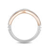Thumbnail Image 3 of Enchanted Disney Aurora 1/10 CT. T.W. Diamond Crown Stacked Ring in Sterling Silver and 10K Rose Gold