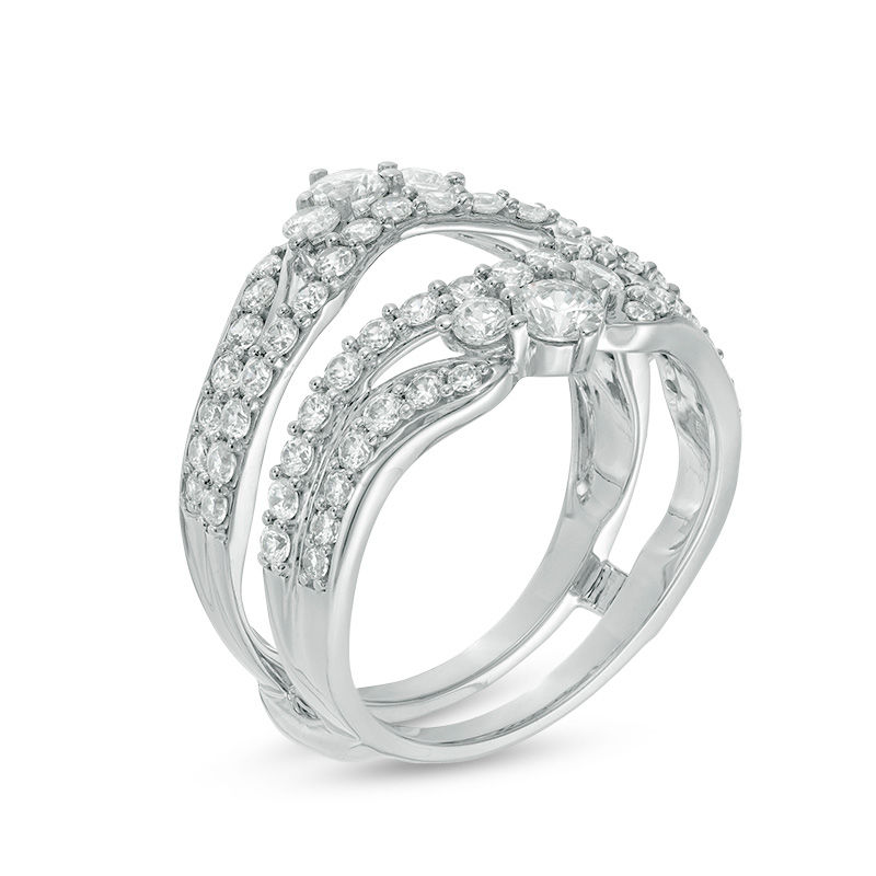 Main Image 2 of 1-1/2 CT. T.W. Diamond Multi-Row Tiara-Style Solitaire Enhancer in 14K White Gold