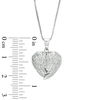 Thumbnail Image 4 of White Lab-Created Sapphire Angel Wings Heart Locket in Sterling Silver