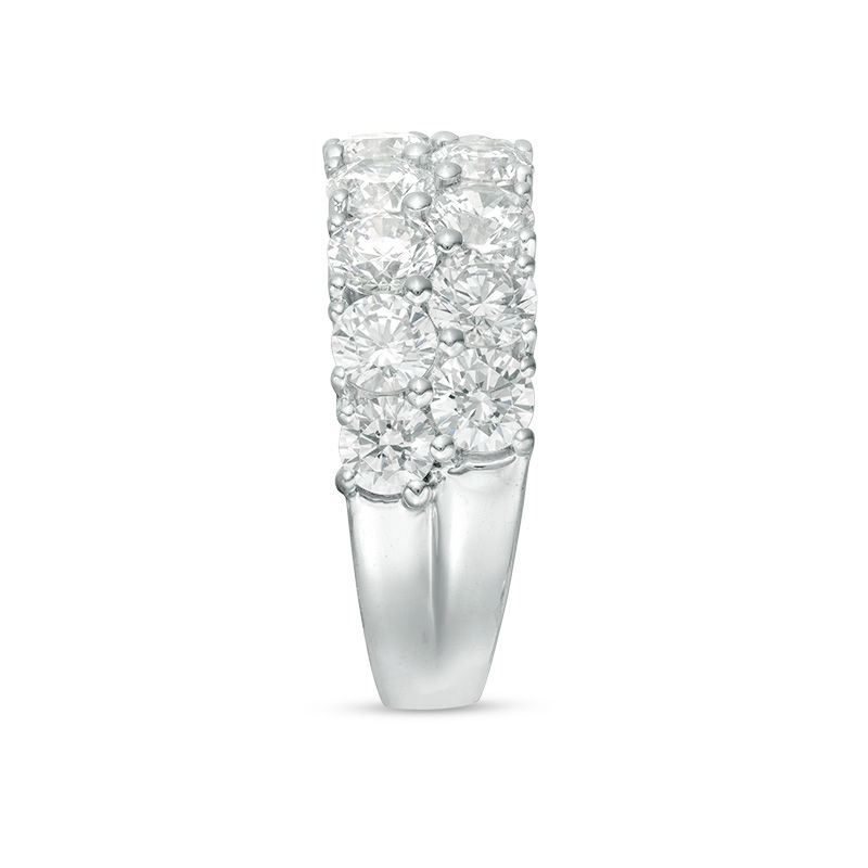 Main Image 4 of 3 CT. T.W. Diamond Double Row Anniversary Band in 10K White Gold