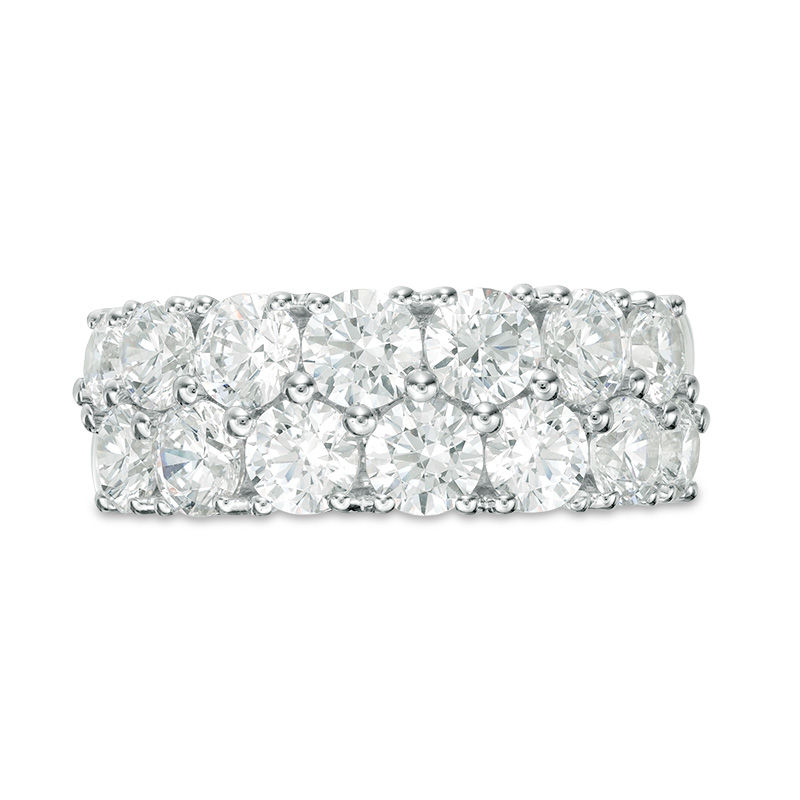 Main Image 6 of 3 CT. T.W. Diamond Double Row Anniversary Band in 10K White Gold