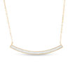 Thumbnail Image 0 of Made in Italy Glitter Enamel Curved Bar Necklace in 14K Gold - 18.5"