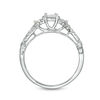 Thumbnail Image 5 of 3/8 CT. T.W. Princess-Cut Diamond Three Stone Crossover Shank Engagement Ring in 10K White Gold