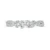Thumbnail Image 6 of 3/8 CT. T.W. Princess-Cut Diamond Three Stone Crossover Shank Engagement Ring in 10K White Gold