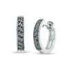 Thumbnail Image 1 of Men's 1/10 CT. T.W. Black Diamond Pavé Huggie Hoop Earrings in Sterling Silver