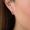 Thumbnail Image 2 of Men's 1/10 CT. T.W. Black Diamond Pavé Huggie Hoop Earrings in Sterling Silver