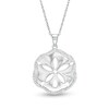 Thumbnail Image 1 of Lab-Created White Sapphire Sand Dollar Pendant in Sterling Silver