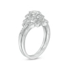 Thumbnail Image 3 of 5.0mm Lab-Created White Sapphire Floral Bridal Set in Sterling Silver