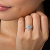 Thumbnail Image 2 of 5.0mm Lab-Created White Sapphire Floral Bridal Set in Sterling Silver