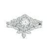 Thumbnail Image 4 of 5.0mm Lab-Created White Sapphire Floral Bridal Set in Sterling Silver