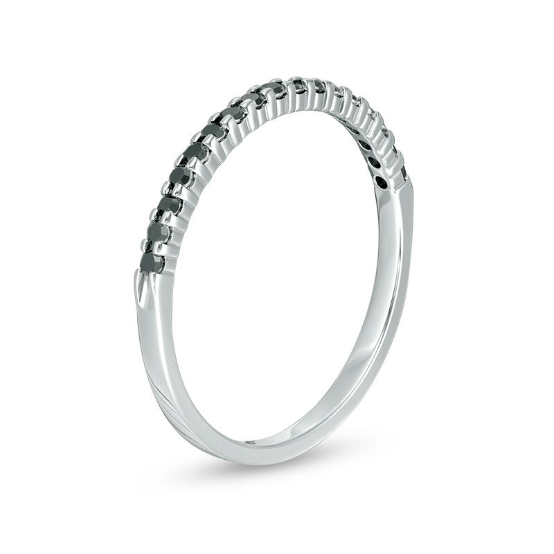 Main Image 2 of 1/6 CT. T.W. Black Diamond Anniversary Band in 10K White Gold