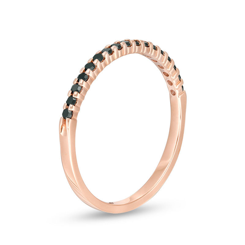 Main Image 2 of 1/6 CT. T.W. Black Diamond Anniversary Band in 10K Rose Gold