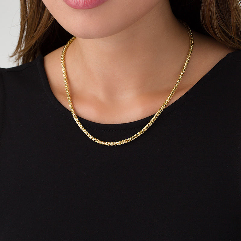 Ladies' 3.15mm Diamond-Cut Franco Snake Chain Necklace in 14K Gold - 18