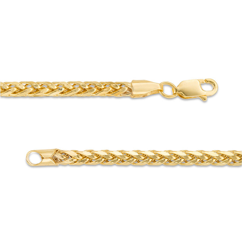 7mm Diamond Cut Franco Bracelet, 14K Yellow Gold, Proclamation Jewelry 8 Inches / Lion Snake & Diamond Clasp