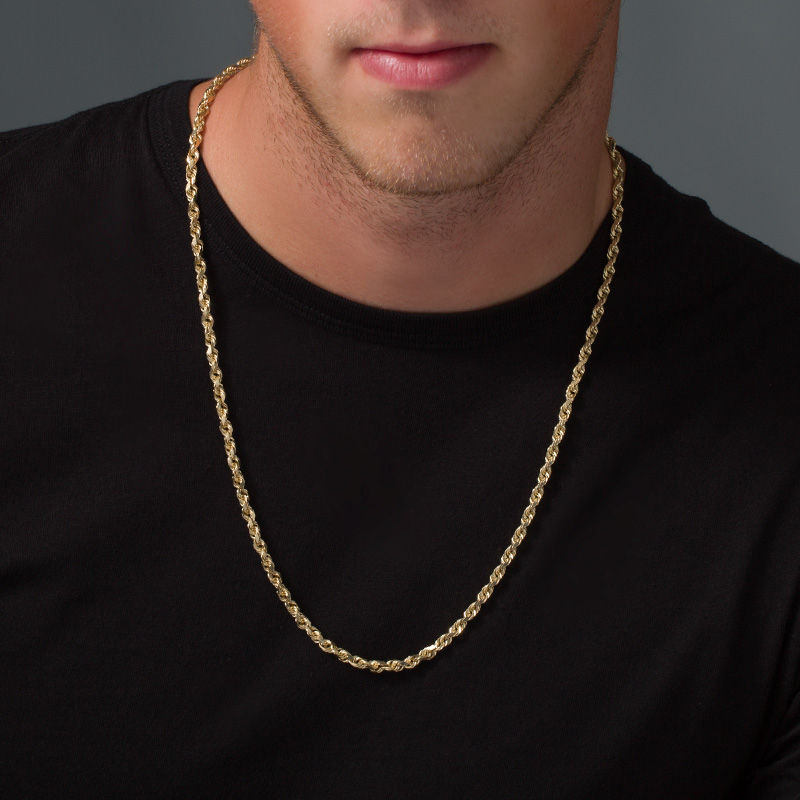 Gold Rope Chain Mens 22 Inch