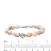 Thumbnail Image 3 of Baroque Dyed Multi-Color Freshwater Cultured Pearl Necklace and Bracelet Set with Sterling Silver Filigree Clasp-7.5"
