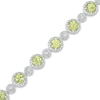 Thumbnail Image 0 of 4.0mm Peridot and Lab-Created White Sapphire Bracelet in Sterling Silver - 7.5"