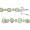 Thumbnail Image 1 of 4.0mm Peridot and Lab-Created White Sapphire Bracelet in Sterling Silver - 7.5"