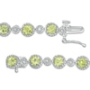 Thumbnail Image 2 of 4.0mm Peridot and Lab-Created White Sapphire Bracelet in Sterling Silver - 7.5"