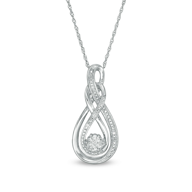Main Image 1 of Diamond Accent Double Infinity Knot Pendant in Sterling Silver