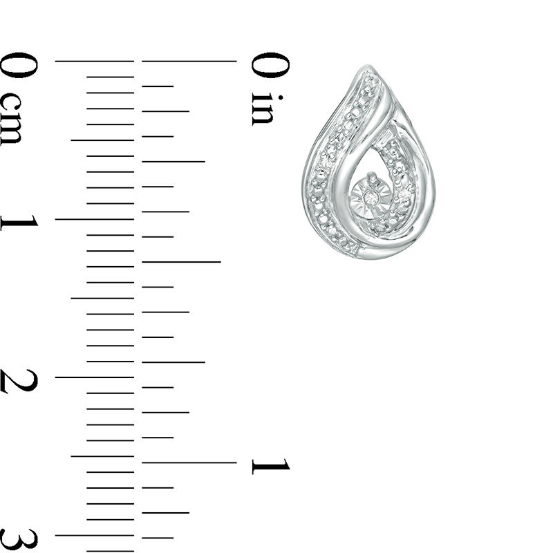 Main Image 3 of Diamond Accent Teardrop Stud Earrings in Sterling Silver