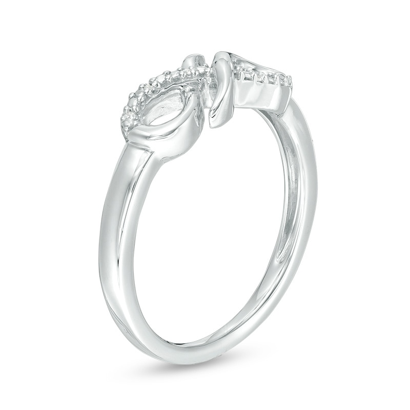 Main Image 3 of Diamond Accent Sideways Layered Infinity Ring in Sterling Silver