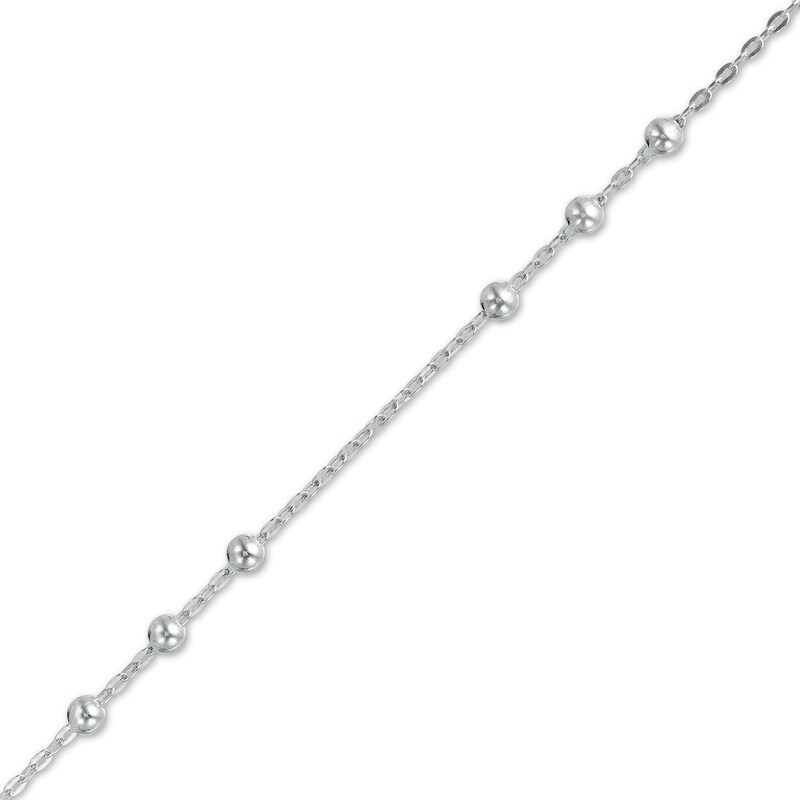 Main Image 1 of Bead Station Anklet in Sterling Silver - 10"