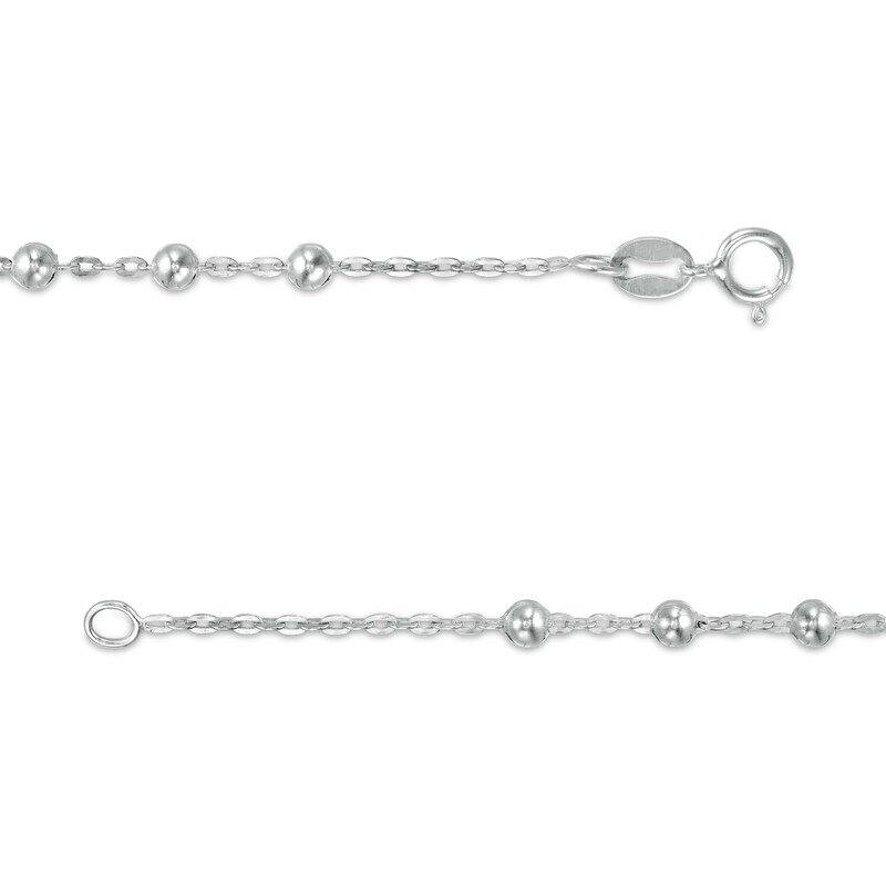 Main Image 2 of Bead Station Anklet in Sterling Silver - 10"