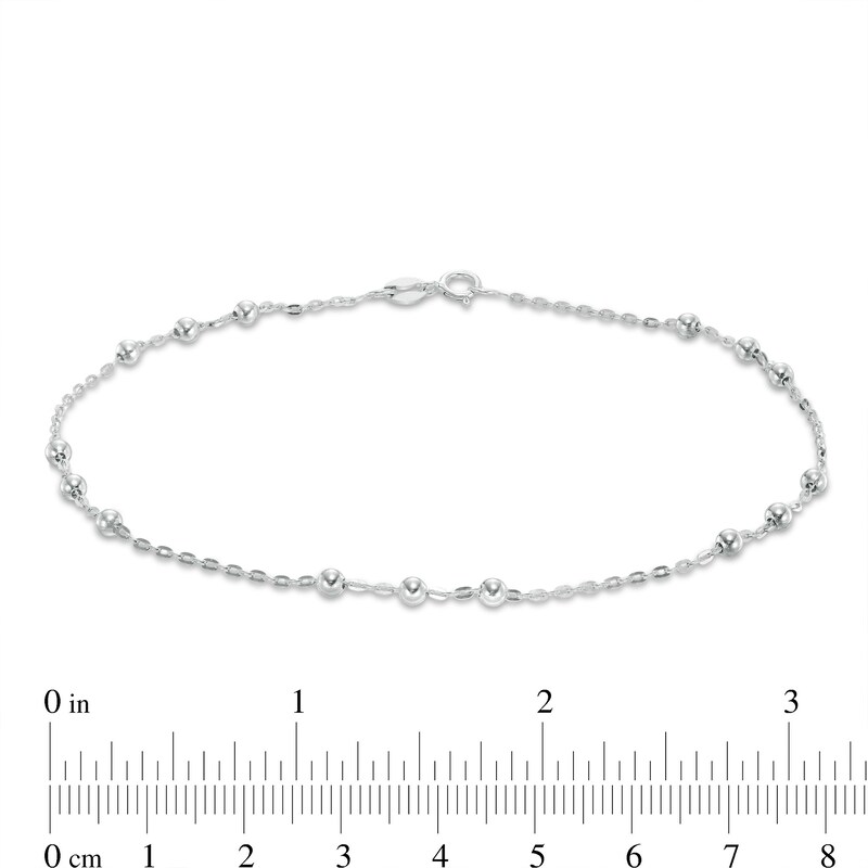 Main Image 3 of Bead Station Anklet in Sterling Silver - 10"