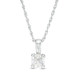 1/4 CT. Certified Diamond Solitaire Pendant in 14K White Gold (I/I1)