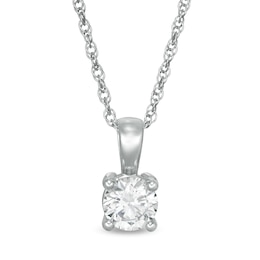 1/2 CT. Certified Diamond Solitaire Pendant in 14K White Gold (I/I1)