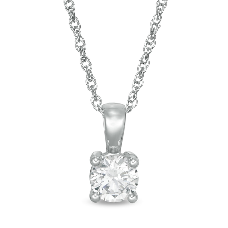 Main Image 1 of 1/2 CT. Certified Diamond Solitaire Pendant in 14K White Gold (I/I1)