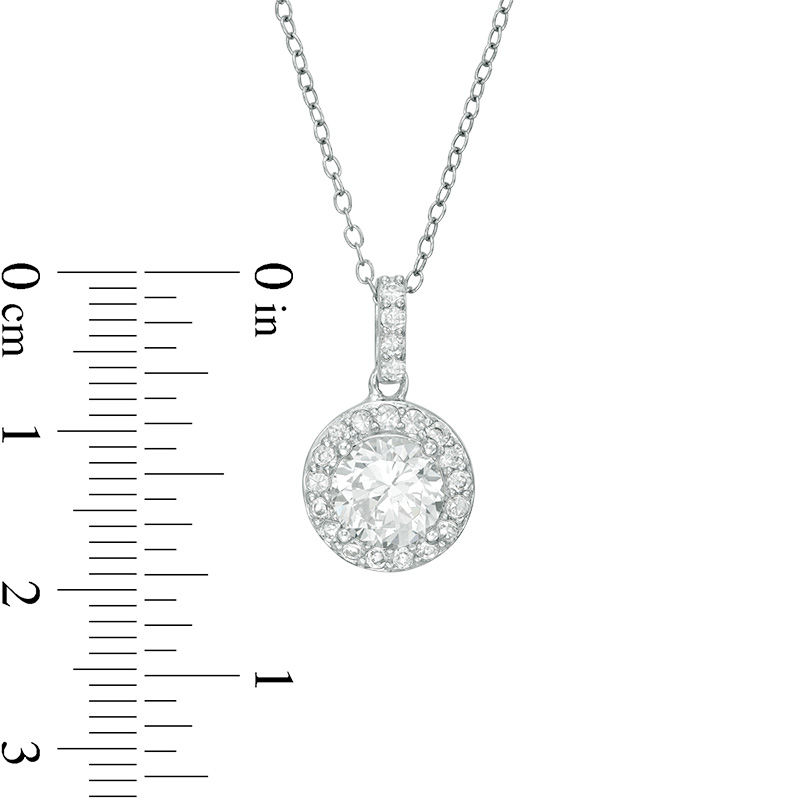 7.0mm Lab-Created White Sapphire Pendant and Stud Earrings Gift Box Set in Sterling Silver