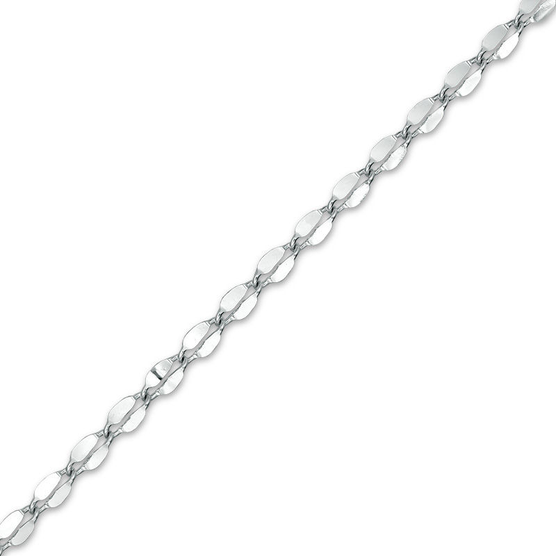 040 Gauge Diamond-Cut Mirror Chain Anklet in 10K Gold - 10"