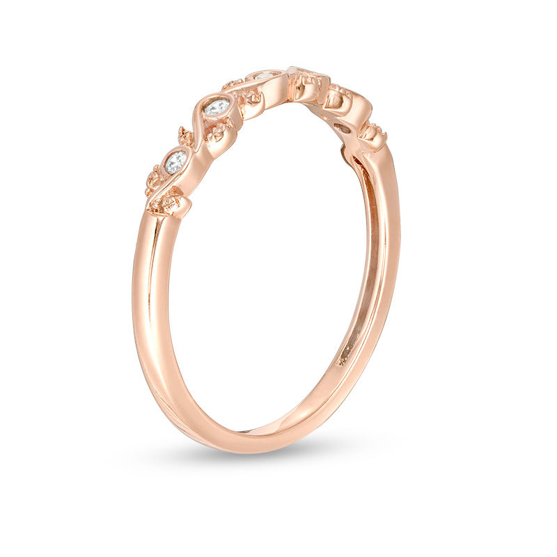 1/20 CT. T.W. Diamond Vine Anniversary Band in 10K Rose Gold