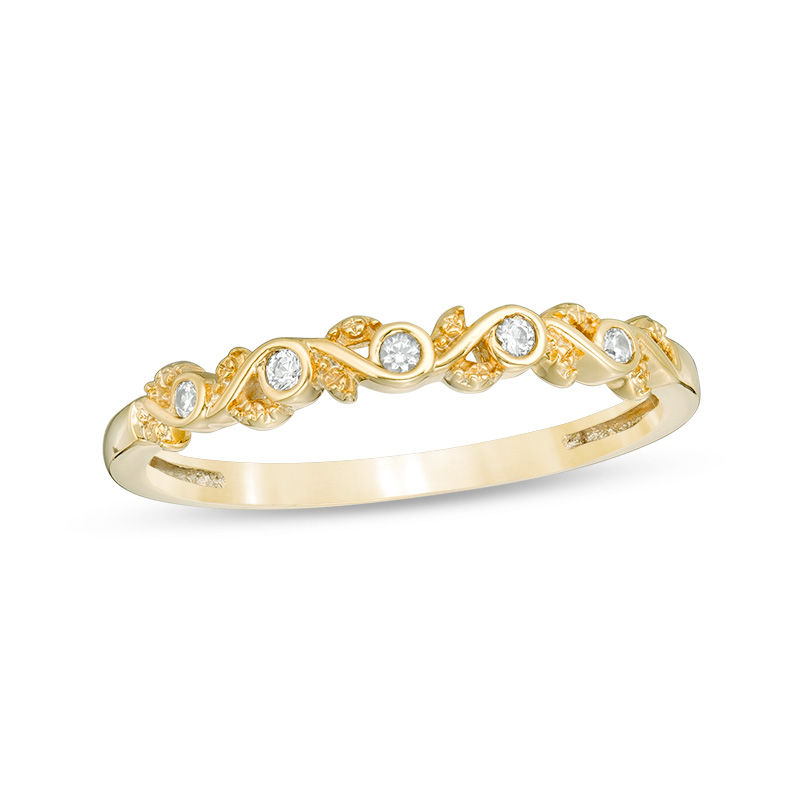 Main Image 1 of 1/20 CT. T.W. Diamond Vine Anniversary Band in 10K Gold
