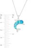 Thumbnail Image 2 of Lab-Created Blue Opal and White Sapphire Dolphin Pendant in Sterling Silver