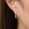 Thumbnail Image 2 of 1/2 CT. T.W. Certified Diamond Hoop Earrings in 14K Gold (H/I1)