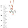 Thumbnail Image 3 of 1/8 CT. T.W. Diamond Unicorn Pendant in Sterling Silver with 14K Rose Gold Plate