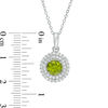 Thumbnail Image 3 of 6.5mm Peridot and Lab-Created White Sapphire Double Frame Pendant and Ring Set in Sterling Silver - Size 7