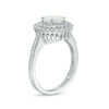 Thumbnail Image 2 of 6.5mm Lab-Created Opal and White Sapphire Double Frame Pendant and Ring Set in Sterling Silver - Size 7